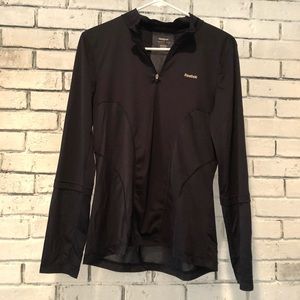 Reebok long sleeve black 3/4 zip sports pullover